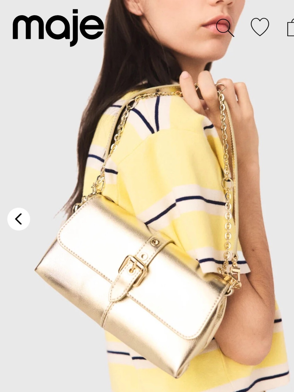 NWT Maje Metallic Gold Chain Shoulder Bag